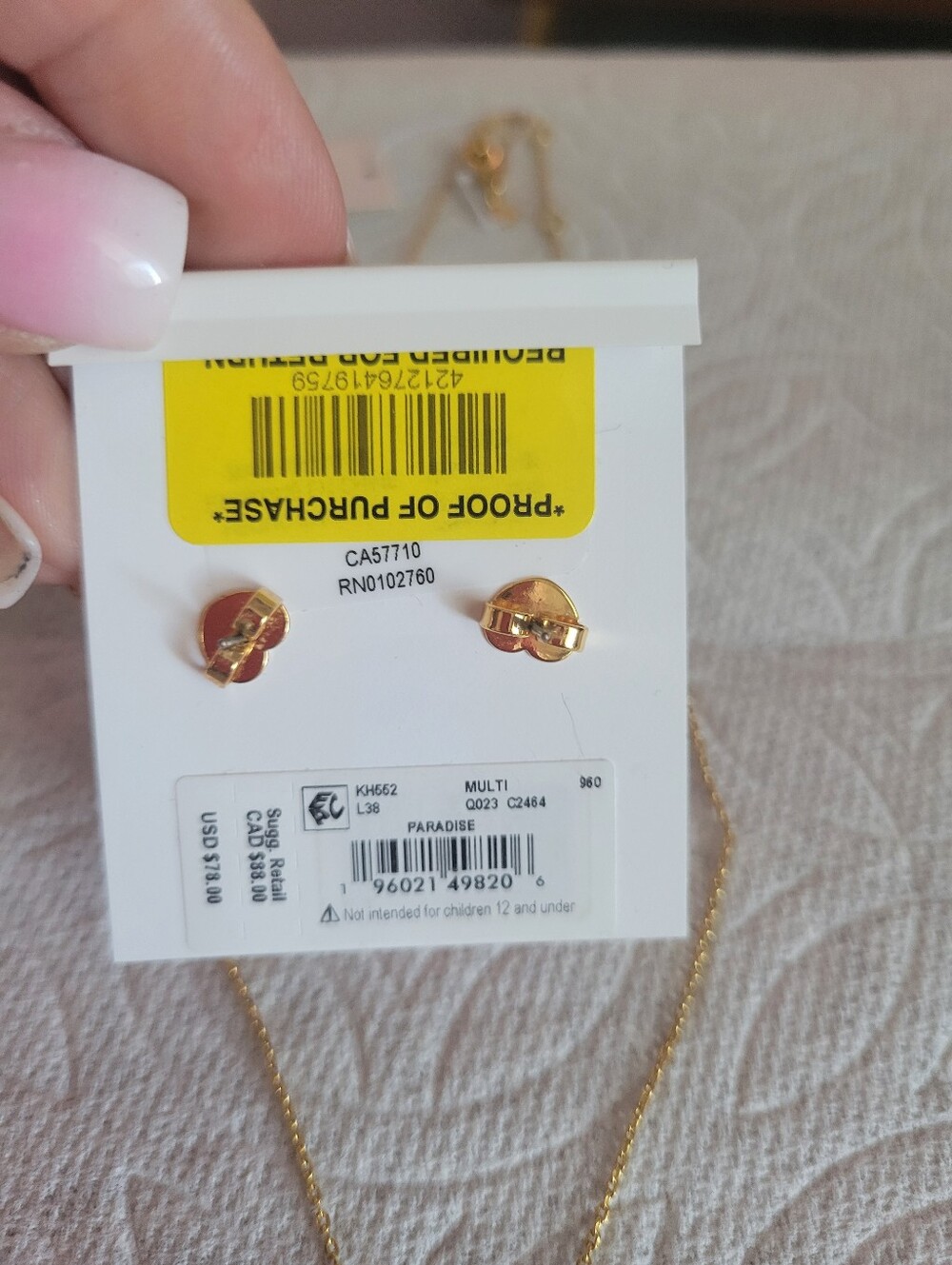kate spade Pink and Gold Floral Necklace with Matching Earrings - Picture 5 of 8